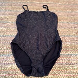 Catalina  Women's Black Swimsuit/Leotard One-Piece Size 14 Shiny material